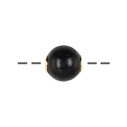 0443296812 Jewelry Bead Shungite (stab.) 12mm, gold-plated | gems, healing stones & jewelry