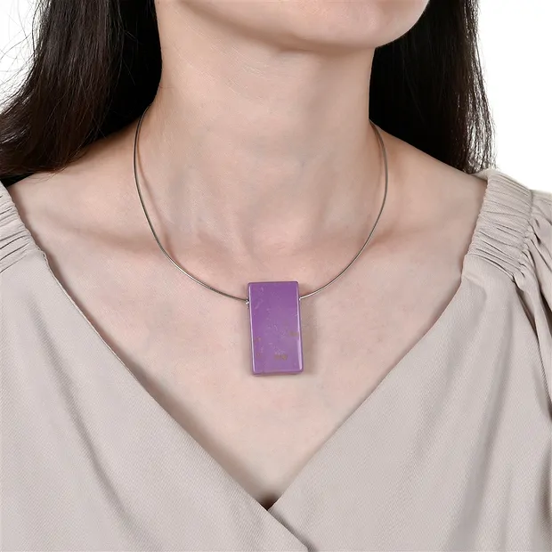 Parallélépipède rectangle de phosphosiderite, percé, 4,0cm, capuchons rhodiés | Marco Schreier