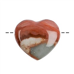 0444490630 Corazón de jaspe policromo perforado, 3,0 - 4,0 cm | Marco Schreier