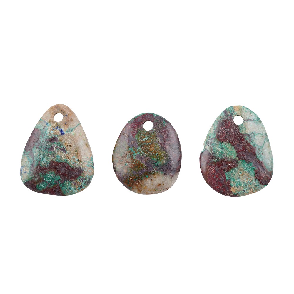 Cabochon chrysocolla cuprite front drilled, 3,0 - 4,0cm | Marco Schreier