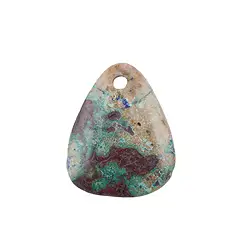 0445593969 Cabochon crisocolla cuprite anteriore forato, 3,0 - 4,0 cm | Marco Schreier
