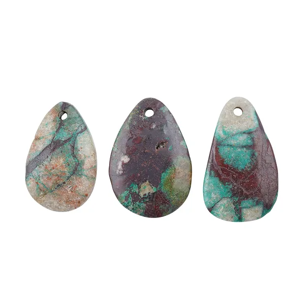 Cabochon crisocolla cuprite anteriore forato, 4,0 - 5,0 cm | Marco Schreier