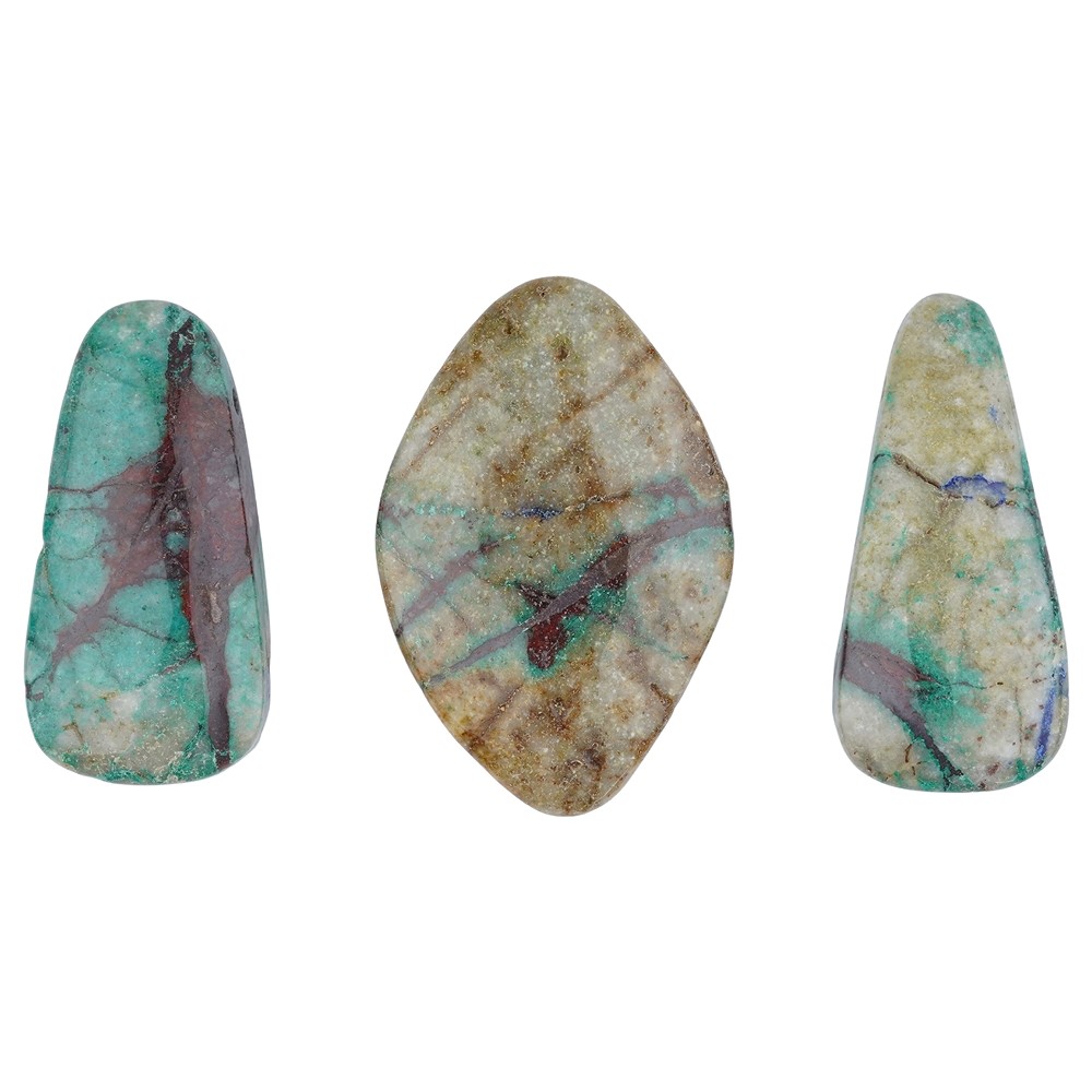 Cabochon crisocola cuprita perforado, 5.0 - 6.0cm | Marco Schreier