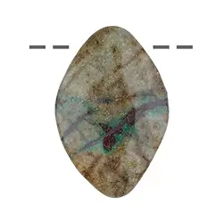 0445593987 Cabochon chrysocolle-cuprite percé, 5,0 - 6,0cm | Marco Schreier
