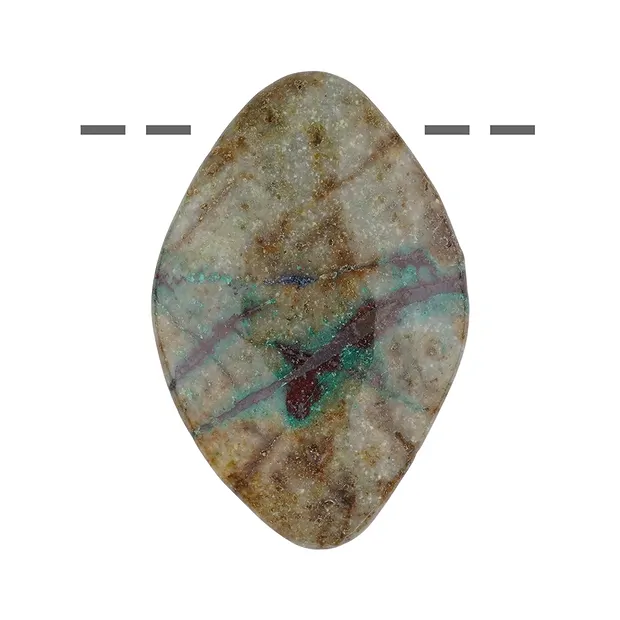 Cabochon di crisocolla cuprite forato, 5,0 - 6,0 cm | Marco Schreier