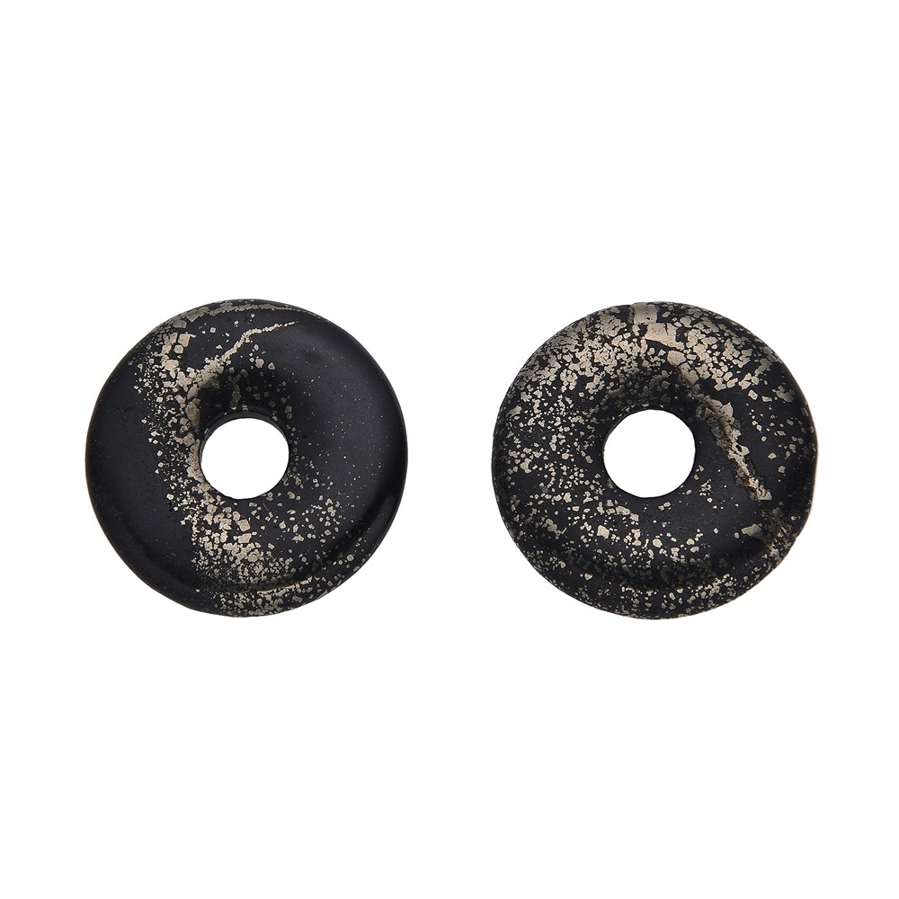 Pirite a ciambella in ardesia, 30 mm | grossista gemme e pietre curative