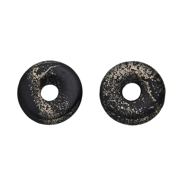 Pirita donut en pizarra, 30mm | piedras preciosas, piedras curativas y joyería