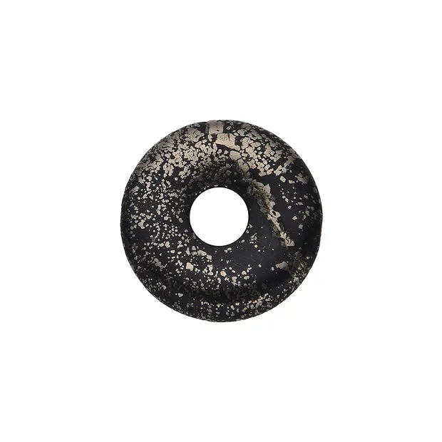 Pirita donut en pizarra, 30mm | piedras preciosas, piedras curativas y joyería