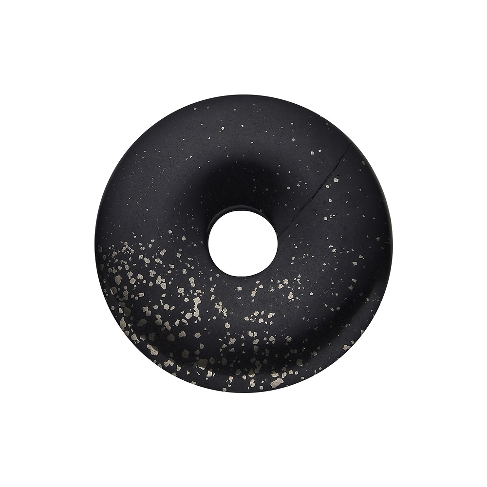 Ciambella di pirite in ardesia, 40 mm | grossista gemme e pietre curative