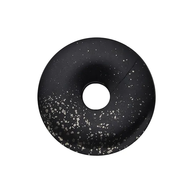 Pirita donut en pizarra, 40mm | piedras preciosas, piedras curativas y joyería