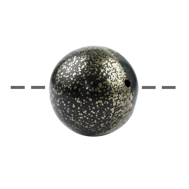 Ball of Pyrite drilled in slate, 20mm, 1mm hole | gems, healing stones & jewelry