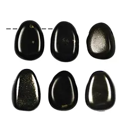 0446193002 Tumbled Stone Pyrite drilled into slate | wholesaler gems & healing stones