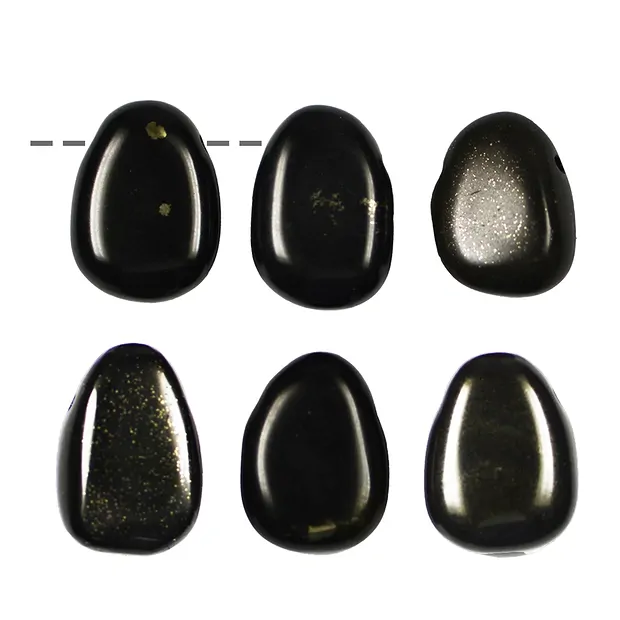 Tumbled Stone Pyrite drilled into slate | wholesaler gems & healing stones