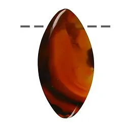 0446695654 Cabochon Marquise Agate (Condor Agate) drilled, 4,5 - 6,0cm | Marco Schreier