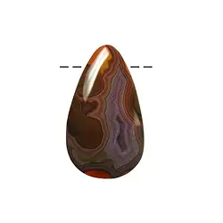 0446695658 Cabochon Tropfen Achat (Condorachat) gebohrt, 3,0 - 4,0cm | Marco Schreier