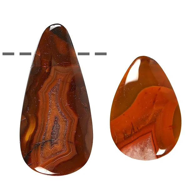 Cabochon goutte, agate (condorachat), percé, 04 - 05cm | Marco Schreier