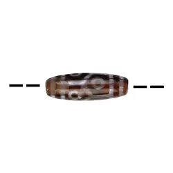 0447293270 Walze Achat gebohrt, tibetische Motive (Tzi Beads), 3,0 - 3,7cm | Marco Schreier