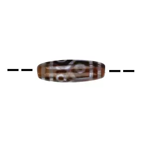 Drilled Agate roller, Tibetan motifs (Tzi Beads), 3.0 - 3.7 cm | Marco Schreier