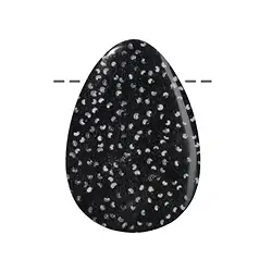 0447495614 Cabochon Tropfen versteinertes Palmholz gebohrt, 4,0cm | Marco Schreier