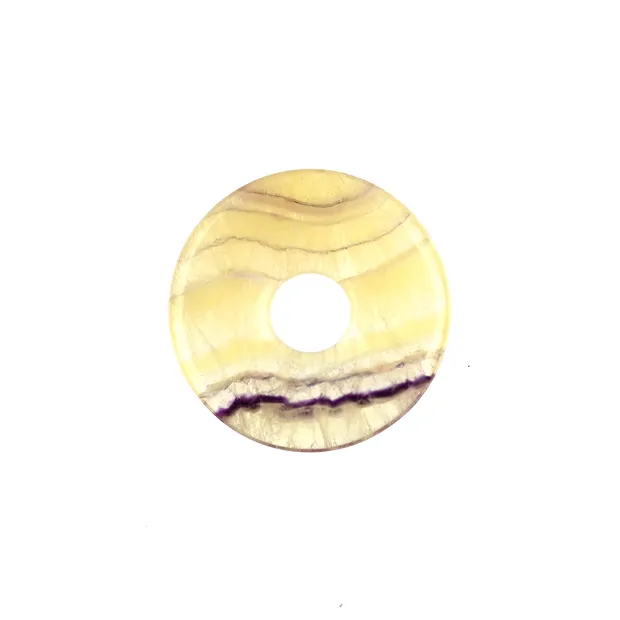 Donut Fluorit gelb gestreift, 30mm | Großhandel Edelsteine, Heilsteine & Schmuck
