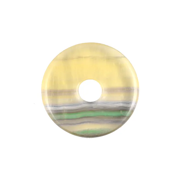 Donut Fluorite (yellow) striped, 35mm | wholesale gems, healing stones & jewelry