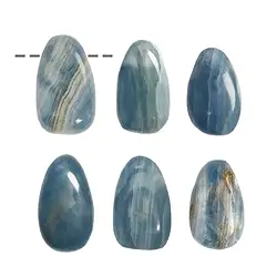 0447893072 Tumbled Stone Aragonite (blue) drilled, 3,0 - 3,5cm | Marco Schreier