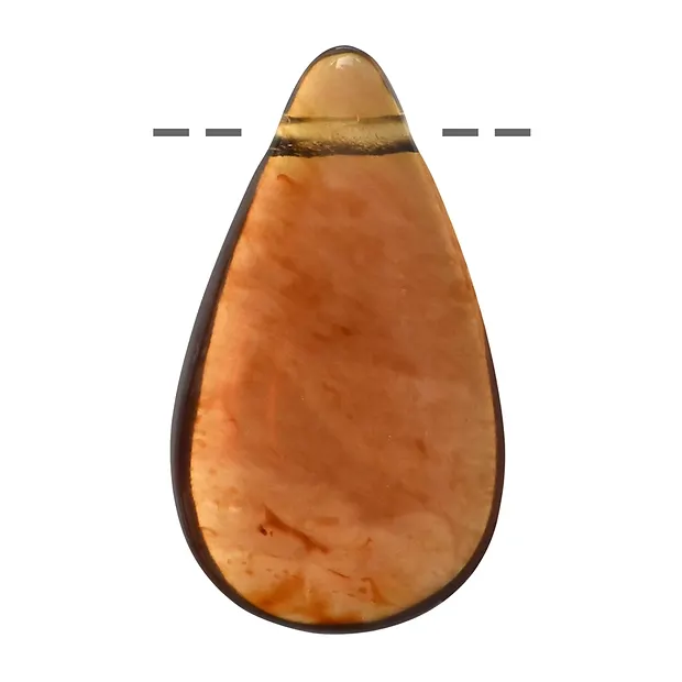 Tropfen Bernstein (Indonesien) gebohrt, 5,5 - 6,5cm | Marco Schreier