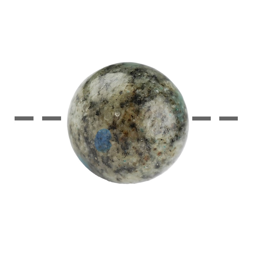 Kugel K2 (Azurit in Gneis) gebohrt, 20mm, 1mm-Bohrung | Marco Schreier