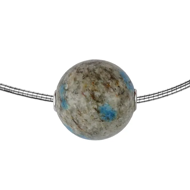 Jewelry Bead K2 (Azurite in Gneiss) 20mm, rhodiniert | Marco Schreier
