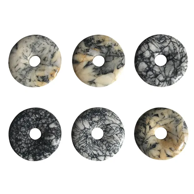Donut Pinolith (Eisblumen-Magnesit), 40mm | GH Edelsteine, Heilsteine & Schmuck