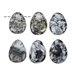 0451093002 Trommelstein Pinolith (Eisblumen-Magnesit) gebohrt | Marco Schreier