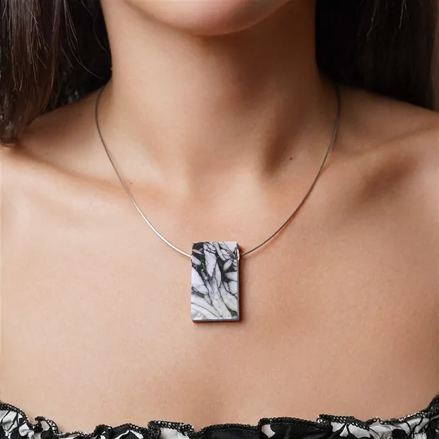 Pinolite cuboid, drilled, 4.0 cm, rhodiniert caps | Marco Schreier