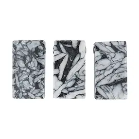 Quader Pinolith, gebohrt, 4,0cm, rhodinierte Kappen | Marco Schreier