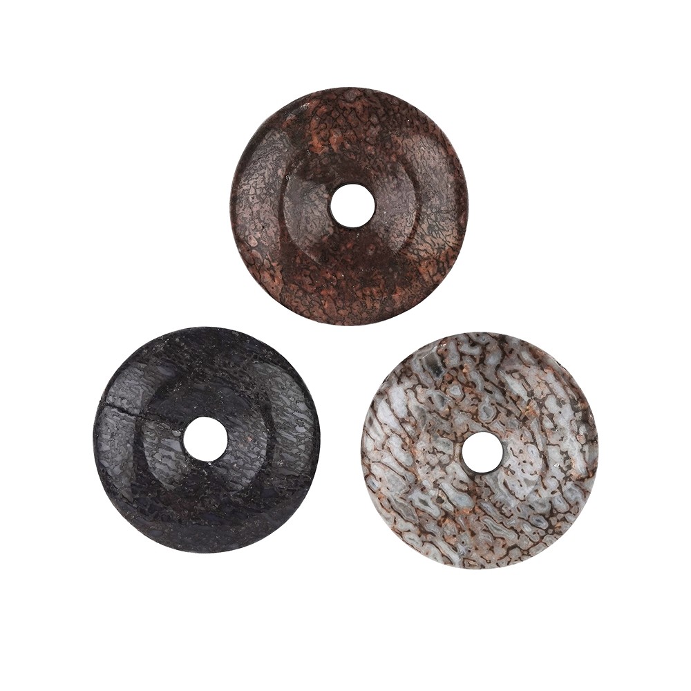 Donut dinosaur bone, 30mm | Schreier - wholesaler gems, healing stones & jewelry