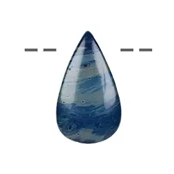 0457593963 Cabochon Sieber-"Achat" (Blauschlacke) gebohrt, 3,0 - 4,0cm | Marco Schreier
