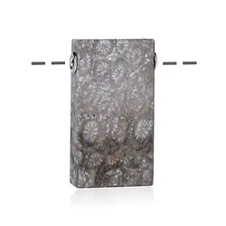 0457799706 Parallélépipède rectangle de Corail fossilisé, percé, 4,0cm, calottes rhodiées | Marco Schreier