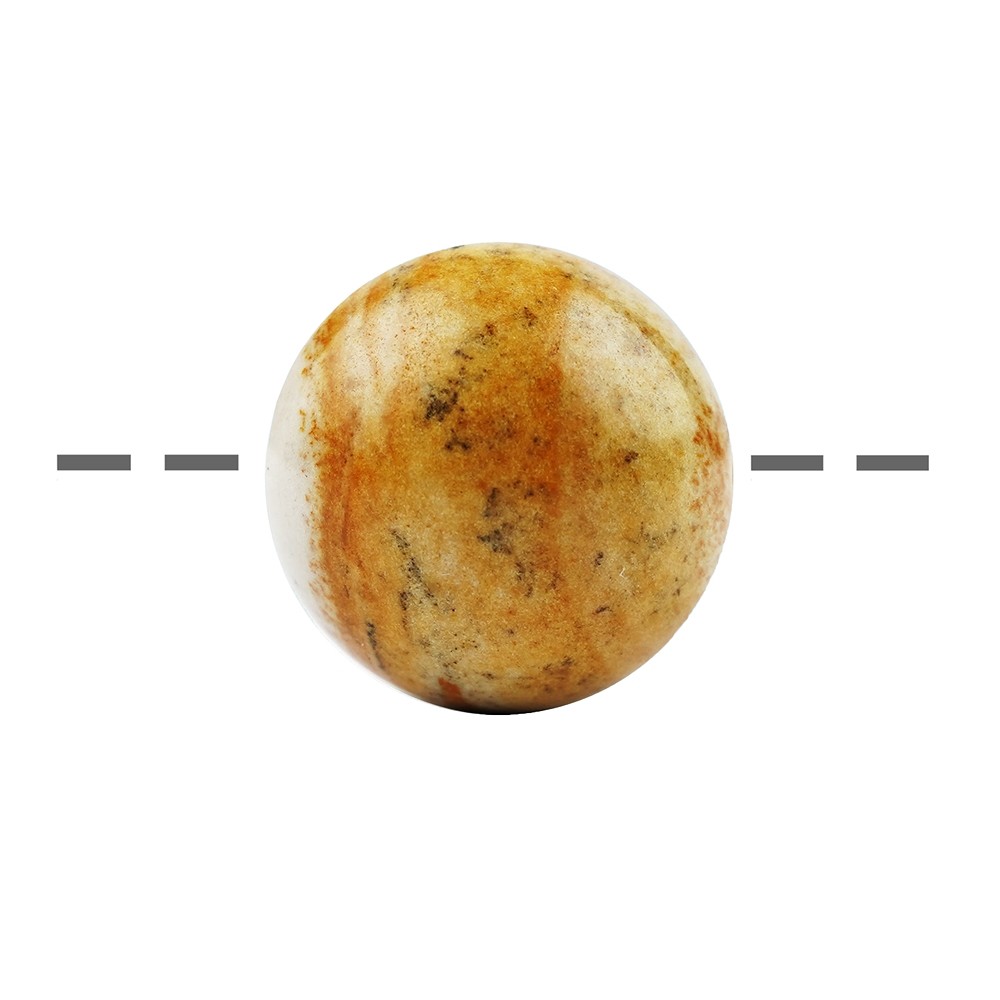 Boule de rhyolite rouge du soir percée, 20mm, perçage 1mm | Marco Schreier