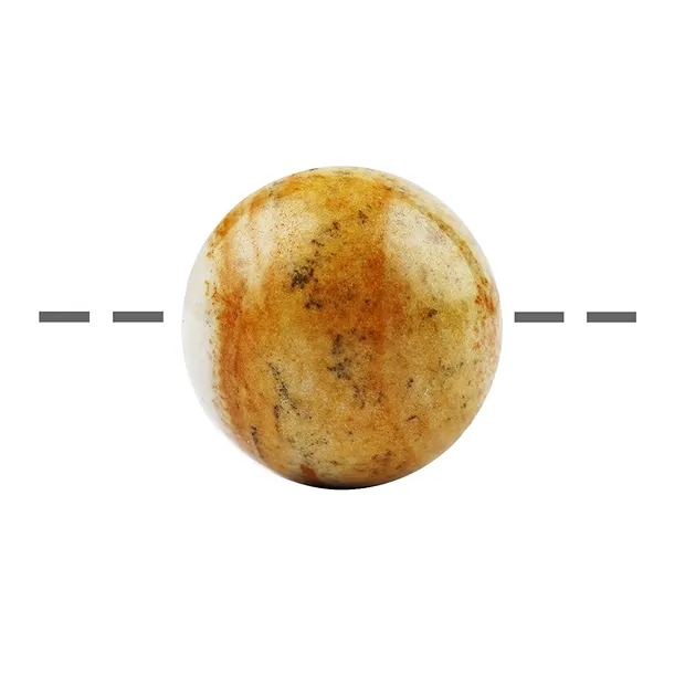 Sfera di riolite rossa forata di sera, 20 mm, foro di 1 mm | Marco Schreier