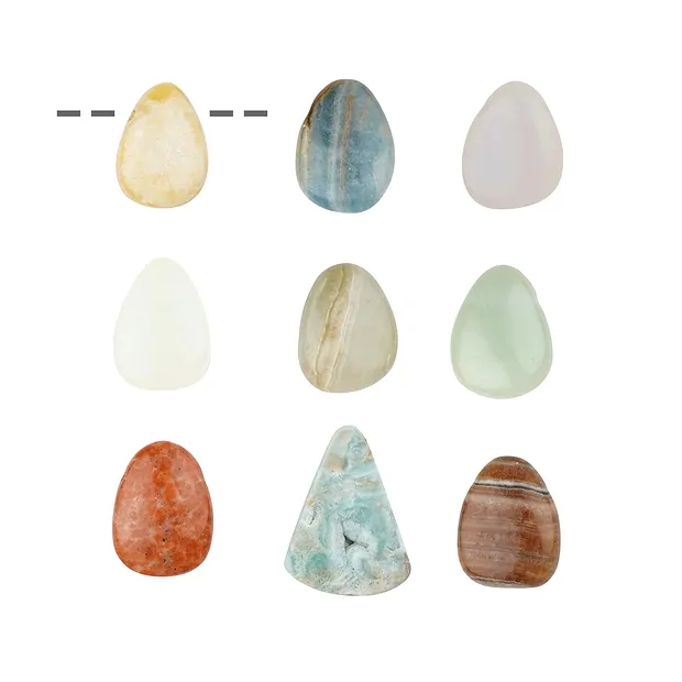 Trommelstein Calcit gebohrt (9 St./VE) | Edelsteine, Heilsteine & Schmuck-Handel