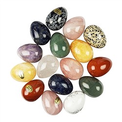 0500002009 16 eggs, mixed stone types, 4.1 cm | wholesaler gems, healing stones & jewelry