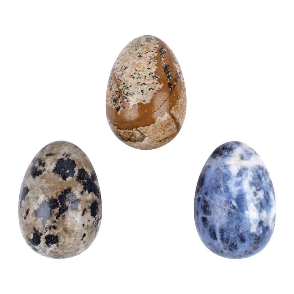 Set de regalo 2 huevos de piedras preciosas (6 piezas en caja) | Marco Schreier