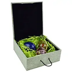 0500002034 Coffret cadeau Œufs en pierres précieuses (Rhodonite, Sodalite, Unakite) | Marco Schreier