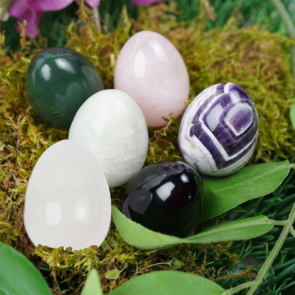 6 Eier, gemischte Steinsorten, 4,0cm | Schreier Edelsteine, Heilsteine & Schmuck