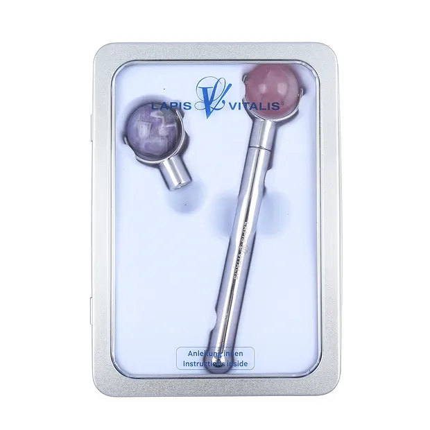 Chi Massage Roller Set Amethyst / Rose Quartz | wholesaler gems & healing stones