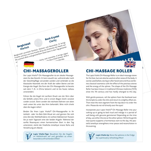 Chi-Massageroller-Set Bergkristall/Rauchquarz | Edelsteine, Heilsteine & Schmuck