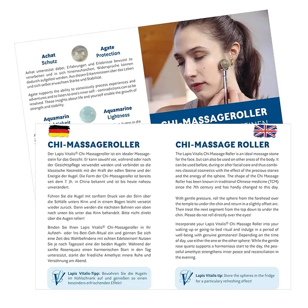 Chi-Massageroller-Set Achat / Aquamarin | GH Edelsteine, Heilsteine & Schmuck