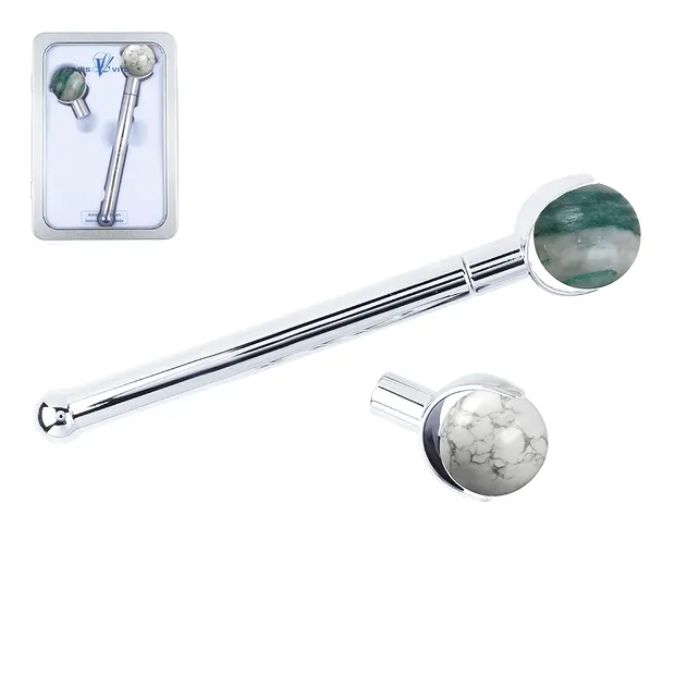Chi Massage Roller Set Magnesite / Prase | wholesaler gems & healing stones