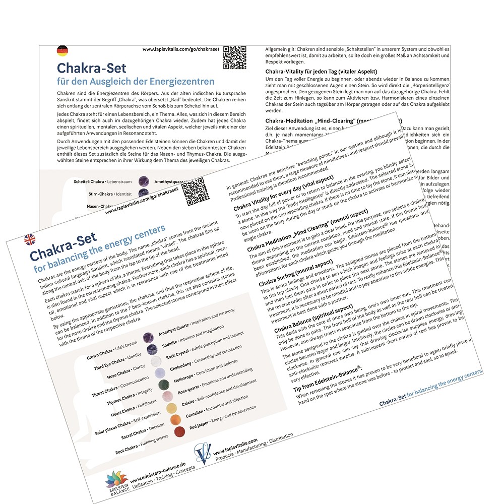 Set di chakra grande (9 pietre), in confezione regalo | Marco Schreier