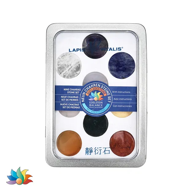Chakra-Set groß (9 Steine), in Geschenkdose | Edelsteine, Heilsteine & Schmuck