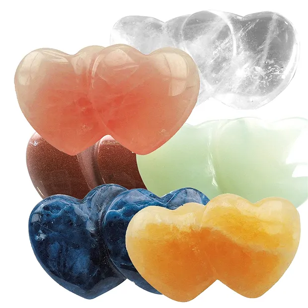 6 small double hearts in a starter set | Schreier gems, healing stones & jewelry